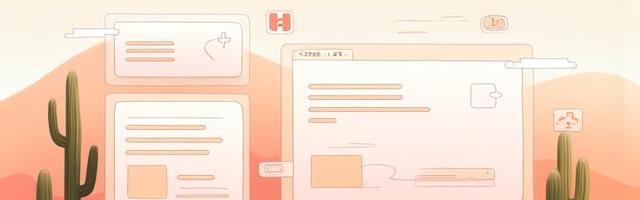 Illustration einer Benutzeroberfläche mit Wüstenelementen